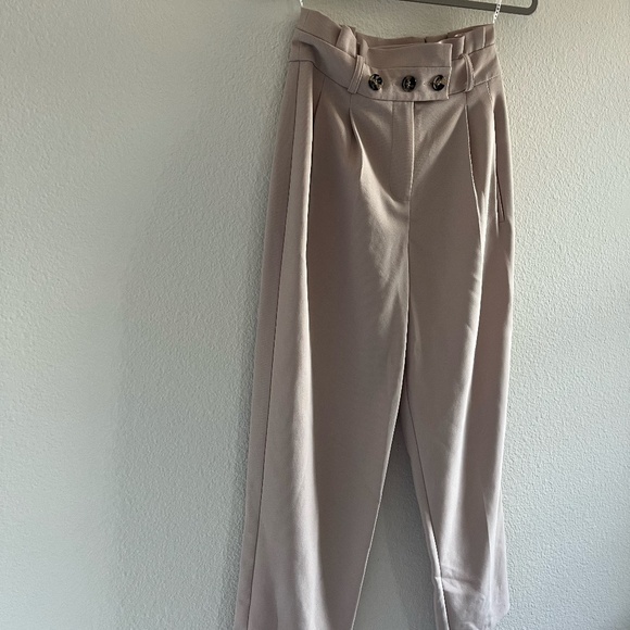 TOPSHOP | Emilie Paperbag Waist Tapered High Waist Trousers | Size 4 - Picture 3 of 11